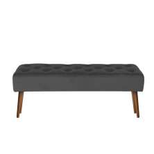 Banco estofado Rubi 1,20m Suede Grafite - Inova Decor