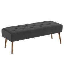 Banco estofado Rubi 1,40m Suede Grafite - Inova Decor