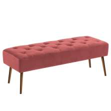 Banco estofado Rubi 1,40m Suede Rose - Inova Decor