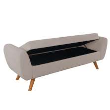 Recamier Bau Italia 1,20m Suede Bege  - Inova Decor