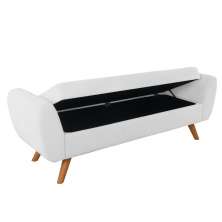 Recamier Bau Italia 1,40m Suede Branco  - Inova Decor