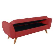 Recamier Bau Italia 1,40m Suede Vermelho  - Inova Decor