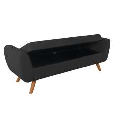 Recamier Bau Italia 1,60m Suede Preto  - Inova Decor