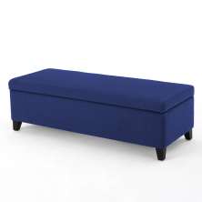 Recamier Bau Julia 1,20m Suede Azul Marinho  - Inova Decor