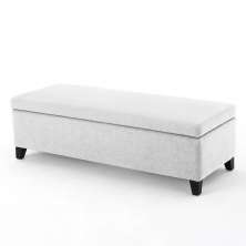 Recamier Bau Julia 1,60m Suede Branco  - Inova Decor