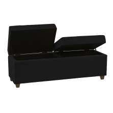 Recamier Bau Madri 1,20m Suede Preto - Inova Decor
