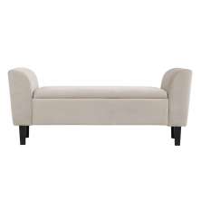 Recamier Bau Malibu 1,40m Suede Bege - Inova Decor