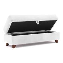 Recamier Calçadeira Bali 1,40m Suede Branco - Inova Decorações