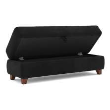 Recamier Calçadeira Bali 1,40m Suede Preto - Inova Decorações