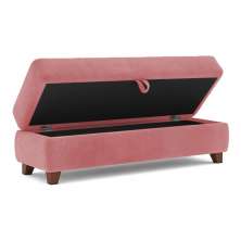 Recamier Calçadeira Bali 1,40m Suede Rose - Inova Decorações