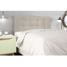 Cabeceira  Estofada para Cama Box Casal 140 cm Suede Bege Helena Isis Estofados