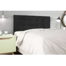 Cabeceira  Estofada para Cama Box Casal 140 cm Suede Preto Helena  Isis Estofados