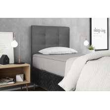 Cabeceira  Estofada para Cama Box Solteiro 90 cm Suede Cinza Helena Isis Estofados