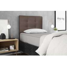 Cabeceira  Estofada para Cama Box Solteiro 90 cm Suede Marrom Helena Isis Estofados