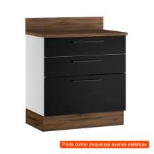[OUTLET] Balcão de Cozinha Exclusive com Tampo 3 GV Preto