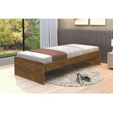 Cama Turca Moderna Marrom Para Colchão Solteiro De Madeira Reforçada