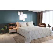 Kit Colcha Casal Queen Montblanc Orvalho com 2 Porta-Travesseiros Creme