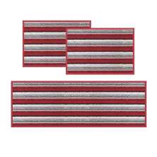 Kit Tapete Cozinha 3 peças Atlantis Listras 10 Vermelho
