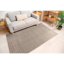 Tapete Realce Listras Retangular Polipropileno (250x300) Cinza