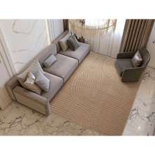 Tapete Realce Sand Retangular Polipropileno (200x300) Creme