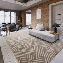 Tapete Renaissance Vereda Retangular Polipropileno (100x150) Marrom Taupe