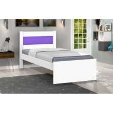 Cama Solteiro Prisma Branco com Lilás - JeA Móveis