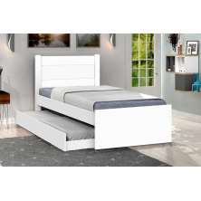 Cama Solteiro com Auxiliar Prisma Branco - JeA Móveis