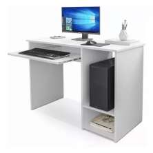 Mesa Escrivaninha Branca Para Computador Moderna Com Suporte Para Teclado Ig 