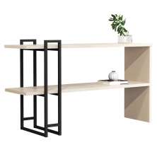 Aparador Industrial Balcão Sala Prateleira Cantinho Café Escrivaninha Mesinha Estudo Quarto Decoração Luxo Pérola/Preto JB 4034 - RPM