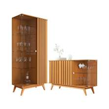 Buffet e Cristaleira com Lateral de Vidro Andes Nature