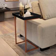 Mesa de Apoio Reggio Preto Pe Bronze