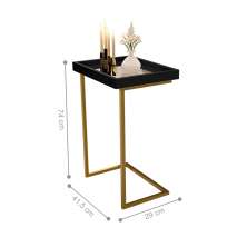 Mesa de Apoio Reggio Preto Pe Dourado