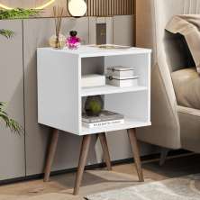 Mesa de Cabeceira Com Prateleira JB 1515 - Branco - Lojas RPM 