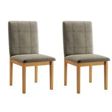 Conjunto 2 Cadeiras Ágata JCM Movelaria  Cinamomo Linho Cappuccino