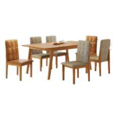 Conjunto Mesa de Jantar Elegance Cinamomo 1,80 M com 6 Cadeiras Ágata