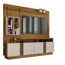 Estante Home Industrial Para Tv Até 65 Polegadas 04 Portas Fortuna Jcm Movelaria Freijó/Off White