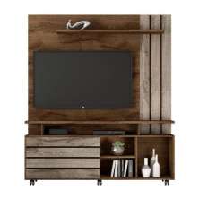 Estante Home para TV até 65 Polegadas Serrano JCM Movelaria Porta Flex Cacau/Grigio