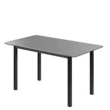 Mesa Brilhante Candian Canto Copo Tampo Vidro 180cm JCM Movelaria NÃO ACOMPANHA CADEIRAS Grafite
