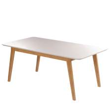 Mesa Elegance Candian Canto Copo Tampo Vidro 120cm JCM Movelaria NÃO ACOMPANHA CADEIRAS Cinamomo/Off White
