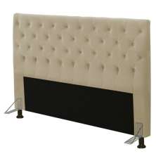 Cabeceira Cama Box Casal 140cm Cristal Veludo Bege - JS Móveis
