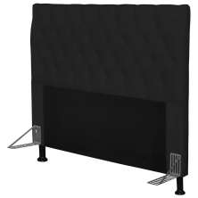 Cabeceira Cama Box Casal 195cm Cristal Corino Preto - JS Móveis