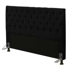 Cabeceira Cama Box Casal Queen 160cm Cristal Suede Preto - JS Móveis