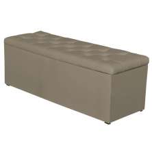 Calçadeira Baú 140cm Paris Corino Areia - JS Móveis