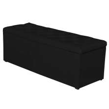 Calçadeira Baú 140cm Paris Corino Preto - JS Móveis