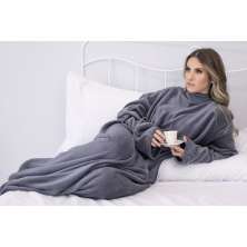 Cobertor com Manga  Fleece Nevada Juma - Cinza