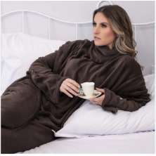 Cobertor com Manga  Fleece Nevada Juma - Marrom