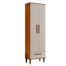 Armário Multiuso Natal 2 Portas 1 Gaveta Nature Off White Kaiki Móveis