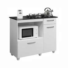 Balcão para Cooktop 4 Bocas Violeta Kaiki Móveis Branco