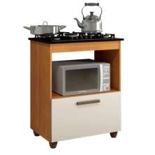 Balcão para Cooktop 5 Bocas Salvia Kaiki Móveis Nature Off White