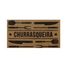 Tapete Churrasqueira Retangular (45x75) Bege e Preto
